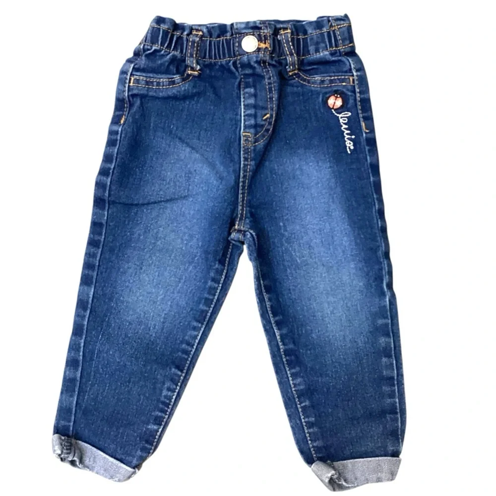 Levi’s Toddler Girl Cuffed Loose Fit Elastic‎ Waistband Jeans, 18 Months